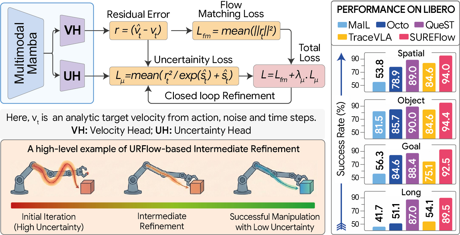 SUREFlow overview · closed-loop residual refinement